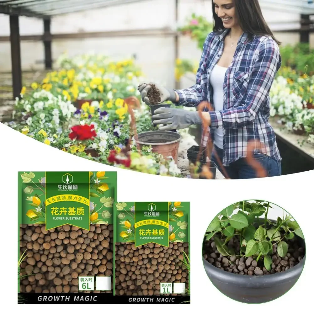 Clay Pebble Growing - 2L Organic Drainage clay balls Flower