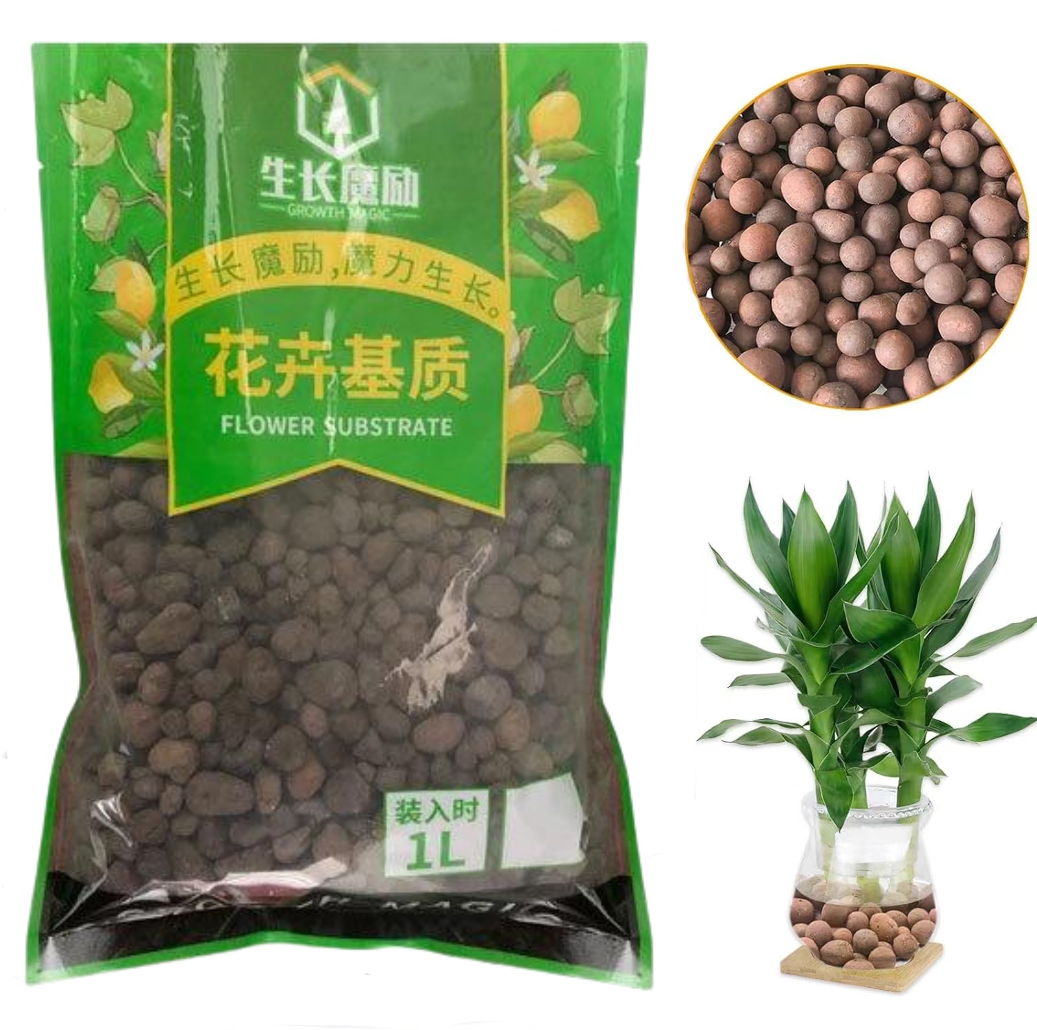2L/1L Organic Clay Balls, Flow - огляд і ціна Clay Pebble Growing