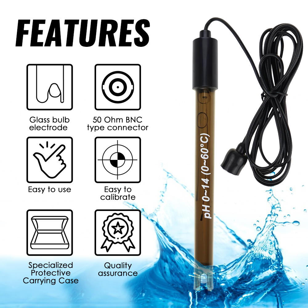 Ph Meter Ph Sonde Pool BNC Typ - огляд і ціна Ph Up Down Solution
